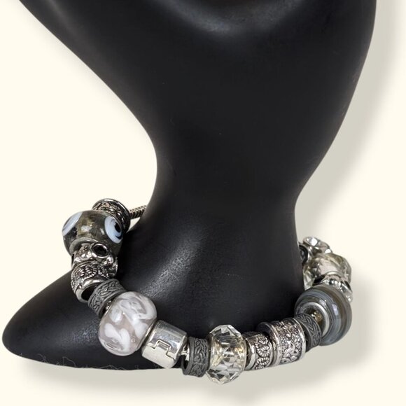 Locking Metal Charm Bracelet & 18 Charms - Picture 3 of 6